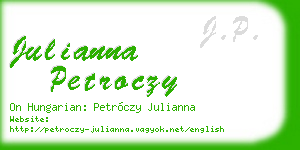 julianna petroczy business card